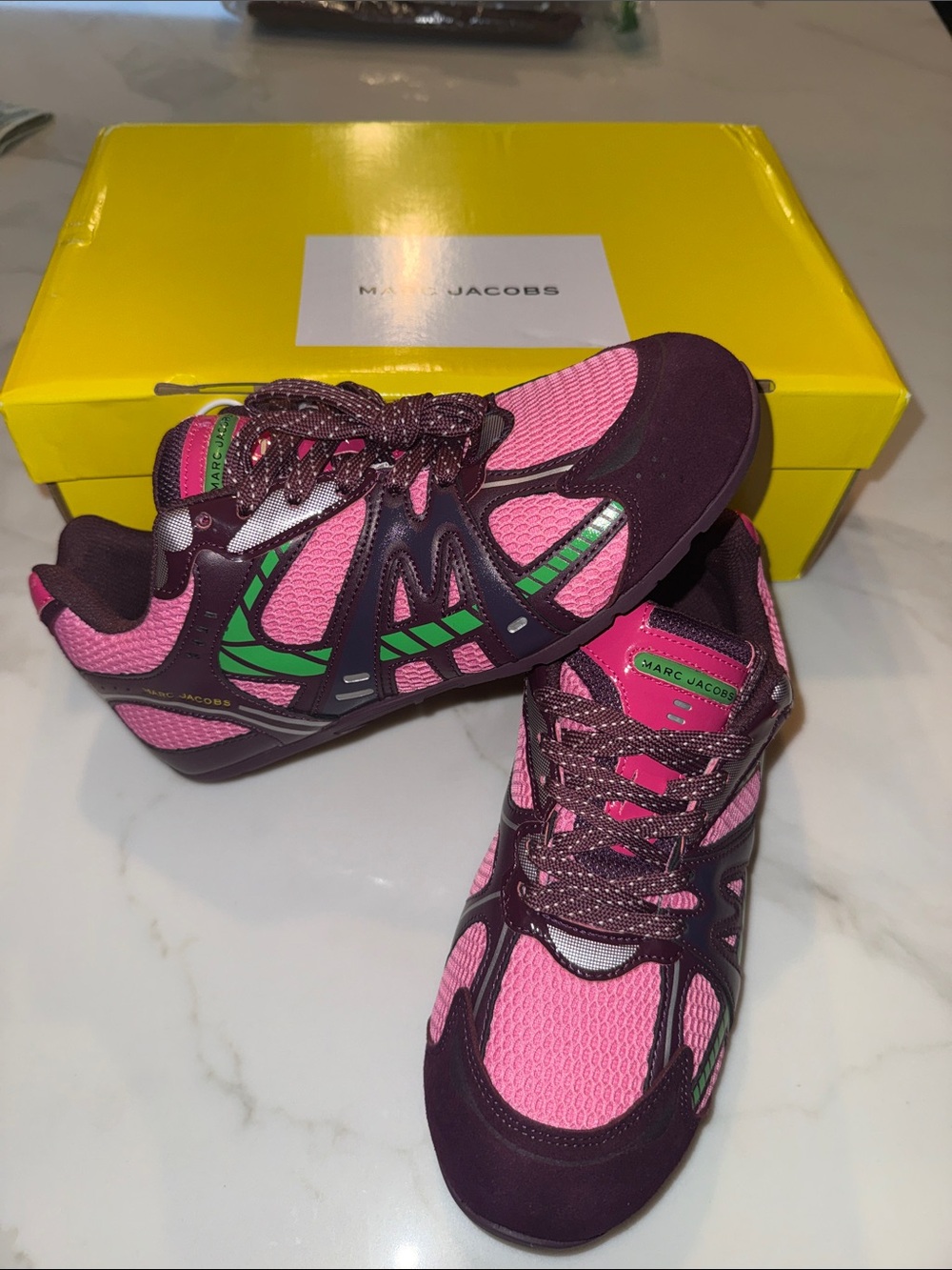 Marc Jacobs Pink, Purple & Green Athletic Sneakers